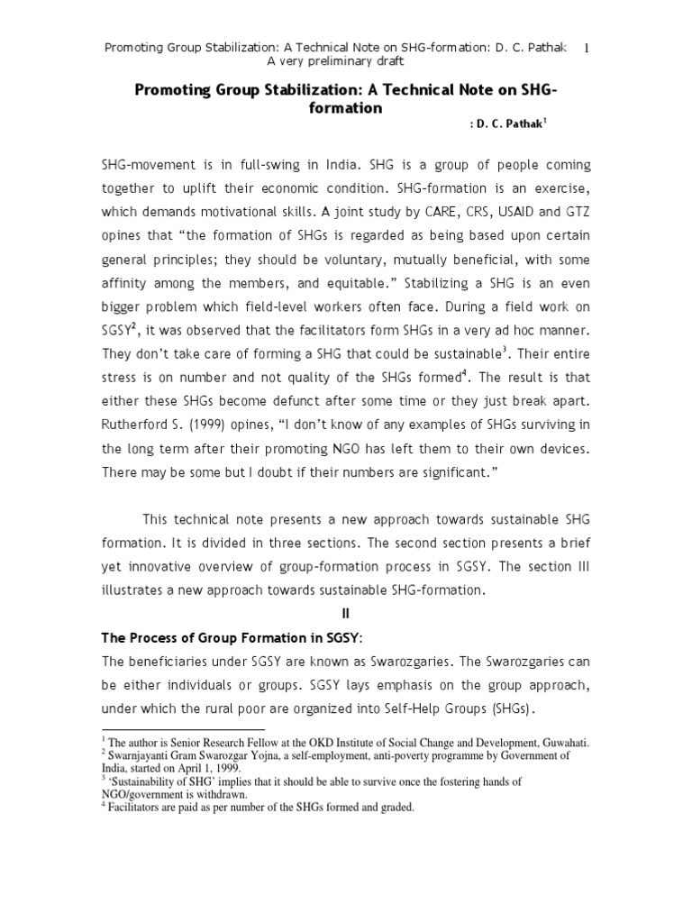 Sustainable SHG Formation Guidelines | PDF | Savings And Loan ...