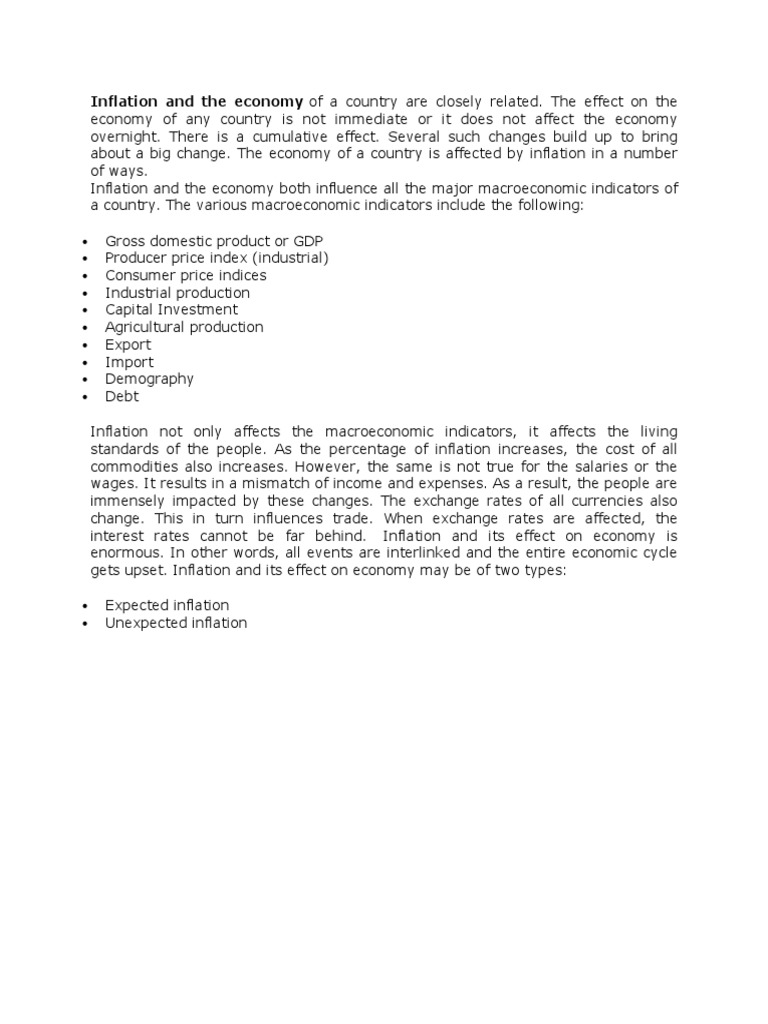 Inflation and The Economy | PDF | Finance & Money Management