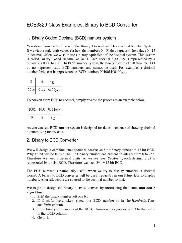 example5-bin2bcd | Binary Coded Decimal | Arithmetic