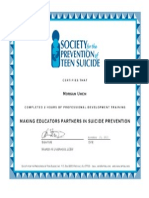 Suicide Training Spts Certificate November 15 2013