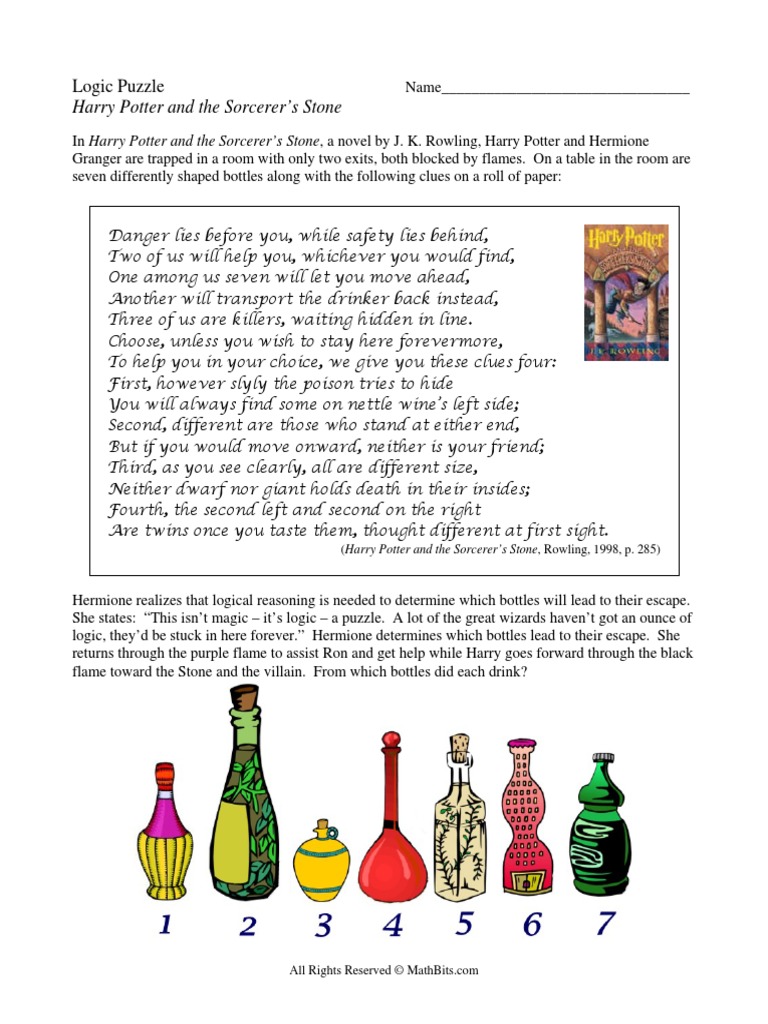 Harry Potter Logic Puzzle PDF