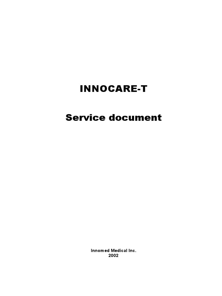 InnoCare T Service Manual | PDF