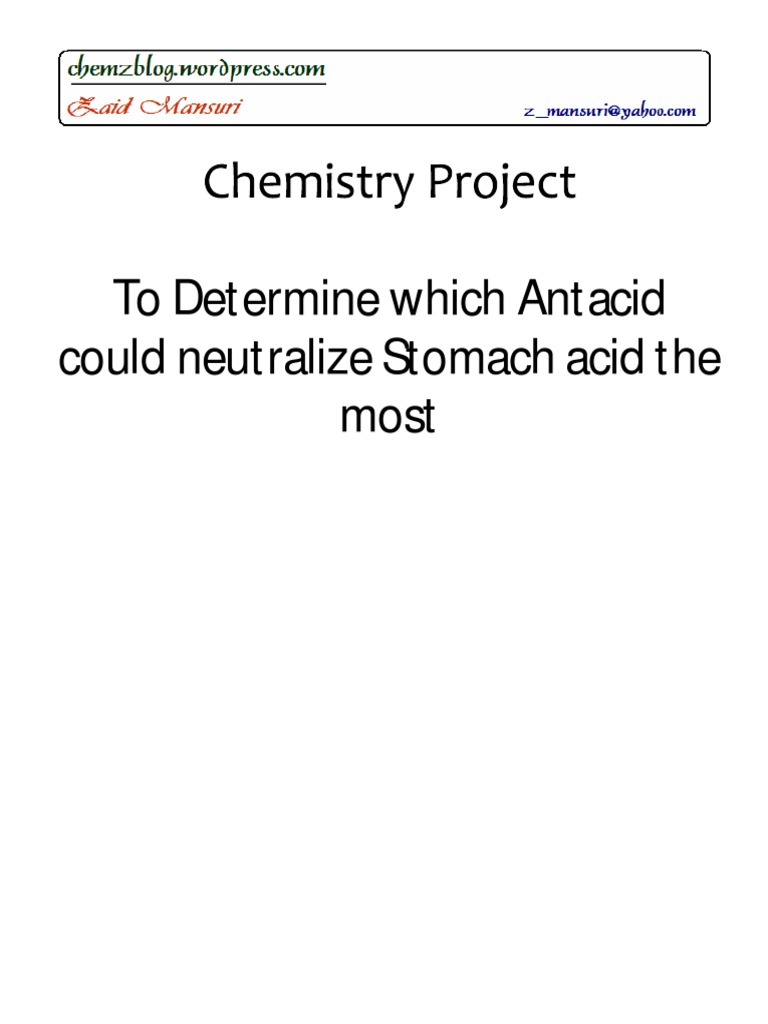 antacids class 12 Stomach Acid