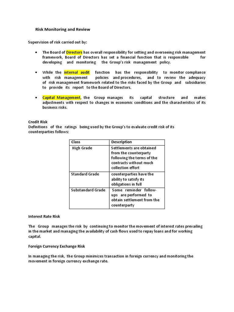 Risk Monitoring and Review Framework | PDF | Audit | Internal Audit