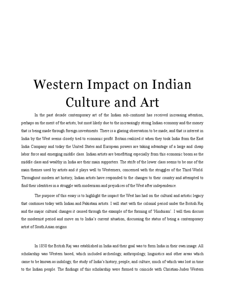 Western Influence on Indian Culture | PDF | Indian Religions | Traditions
