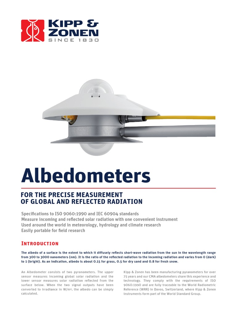 KippZonen Brochure Albedometers A4 V1201 | PDF | Scientific Observation ...