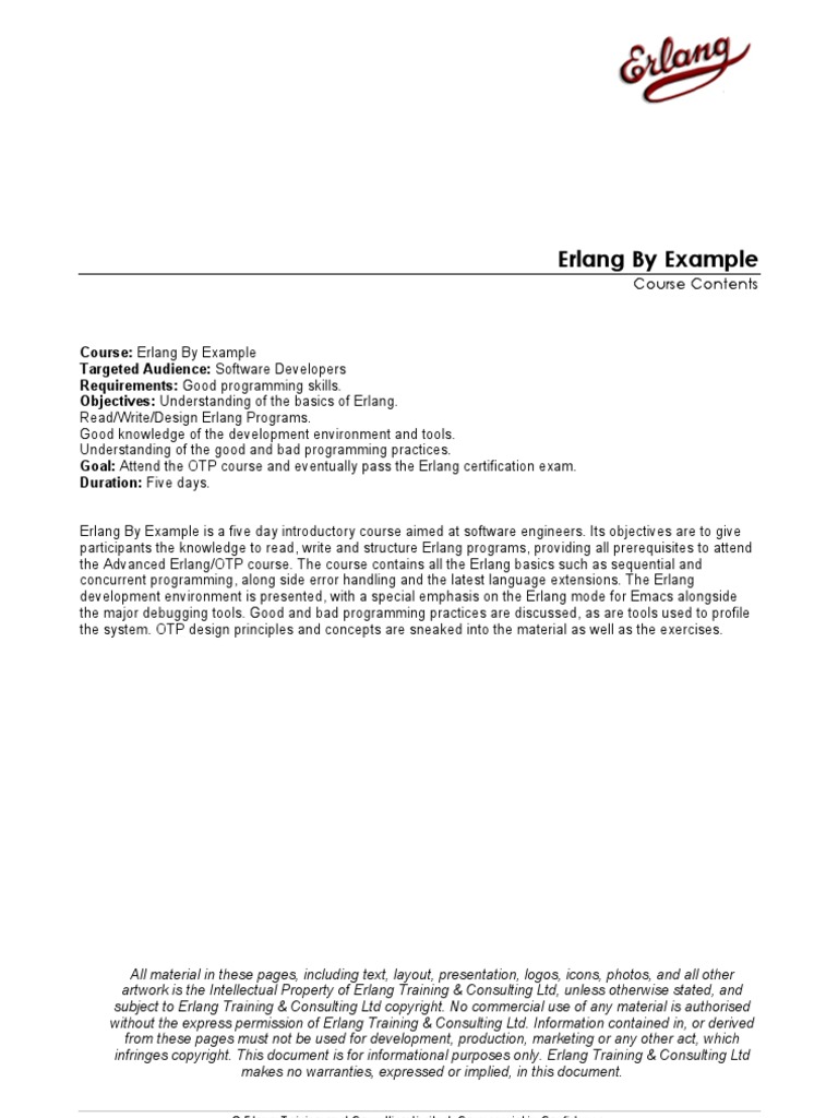 Erlang by Example | PDF | Message Passing | Computer Programming