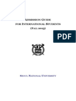 Admission Guide For International Students, Fall 2013