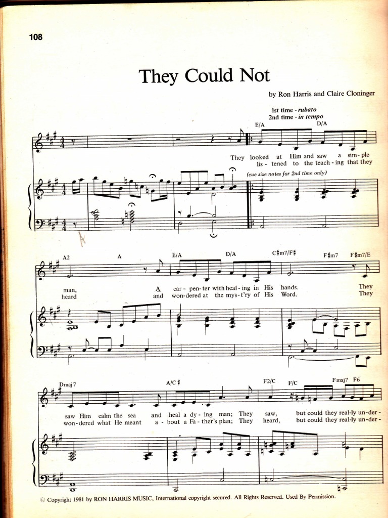 They Could Not Sheet Music – Main Page – ONWIL