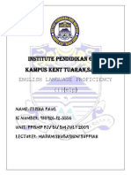 Institute Pendidikan Guru Kampus Kent Tuaran, Sabah English Language Proficiency ( ( ( (Elp)
