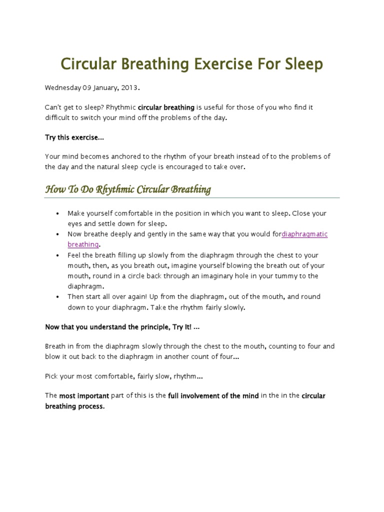 Circular Breath PDF Breathing Physiology