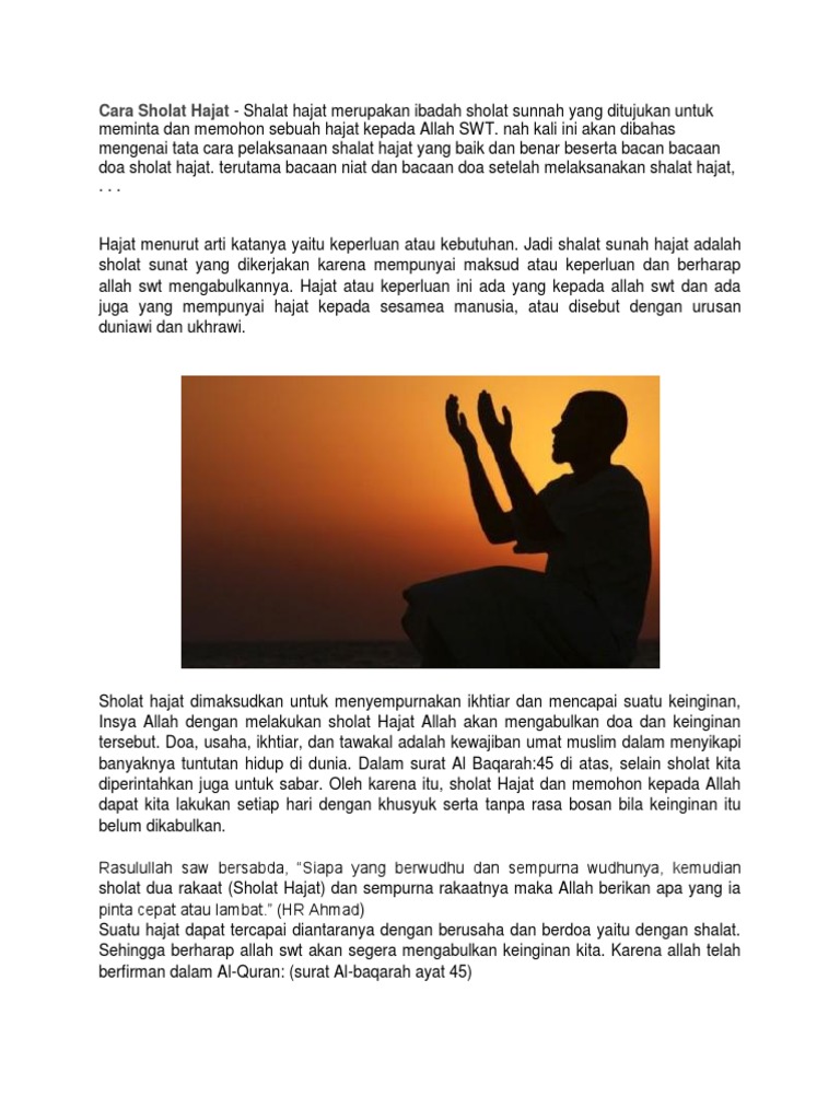 Cara Sholat Hajat