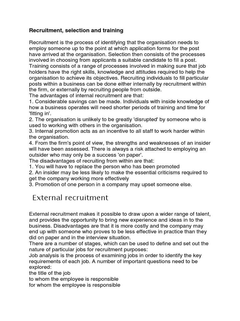 HR Recruitment and Training Guide | PDF