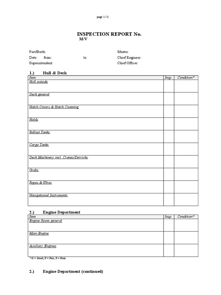 Ship Inspection Report Overview | PDF | Science & Mathematics ...