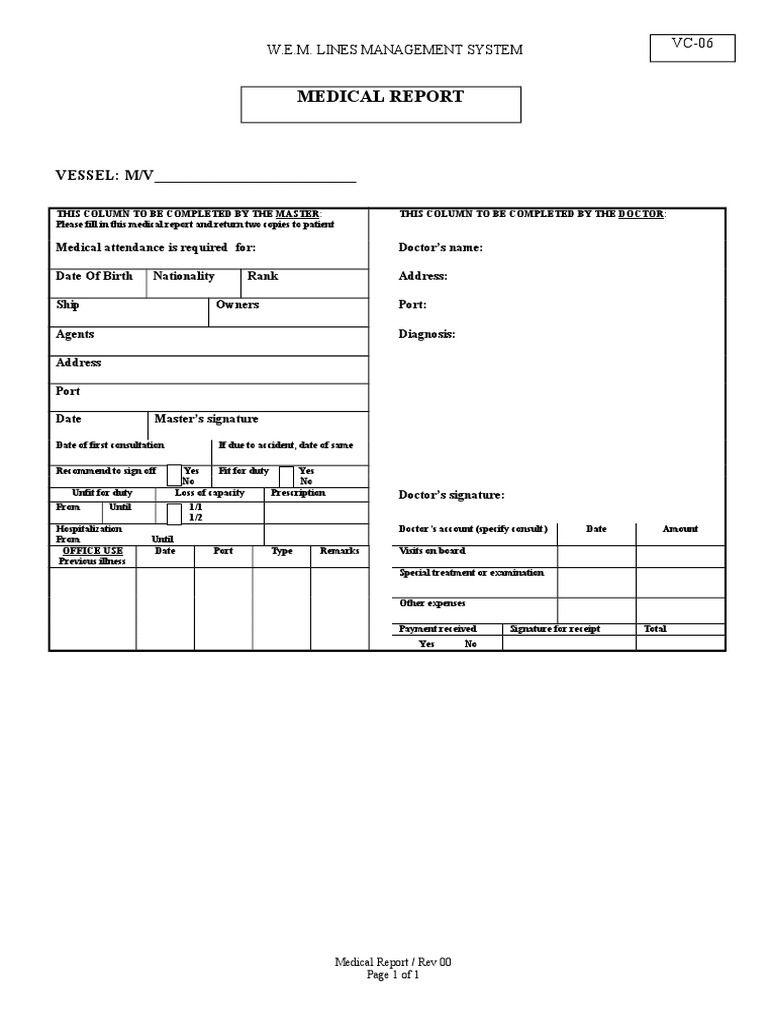 Ghana Health Service Medical Report Form | PDF