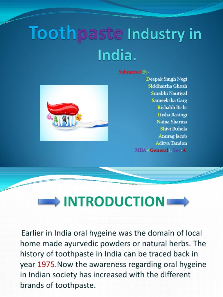 Toothpaste Industry in India. PDF Economic Growth Brand