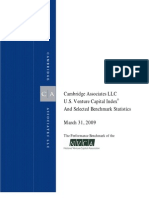 Cambridge Associates LLC U.S. Venture Capital Index and Selected Benchmark Statistics March 31, 2009