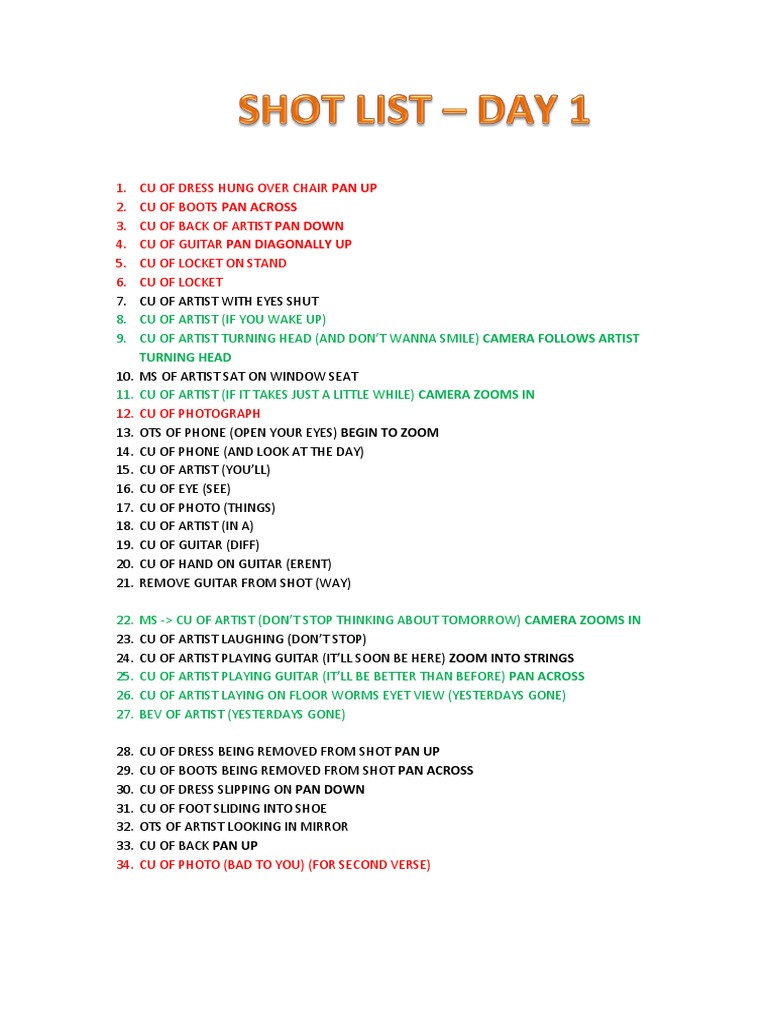 Shooting Script | PDF