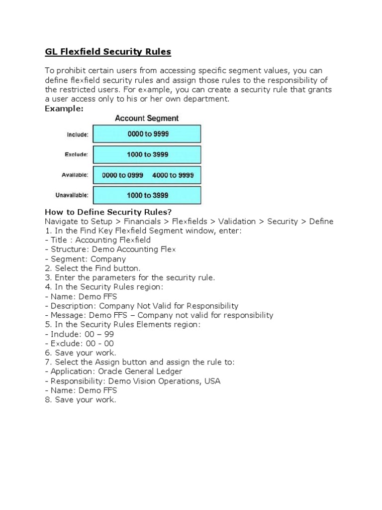 GL Flexfield Security Rules | PDF | Computers | Technology & Engineering
