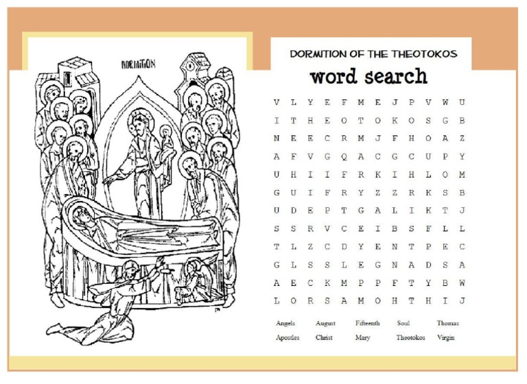 Orthodox Dormition Word Search2 PDF