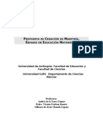 Propuesta de Creación de Maestría en Enseñanza de Las Matemá