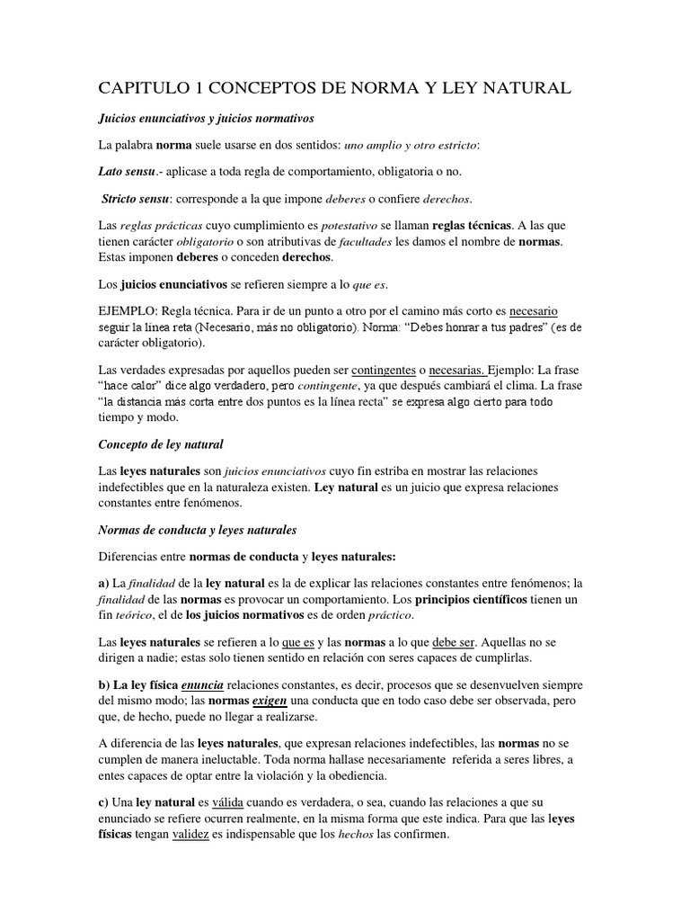 Capitulo 1 Conceptos de Norma y Ley Natural