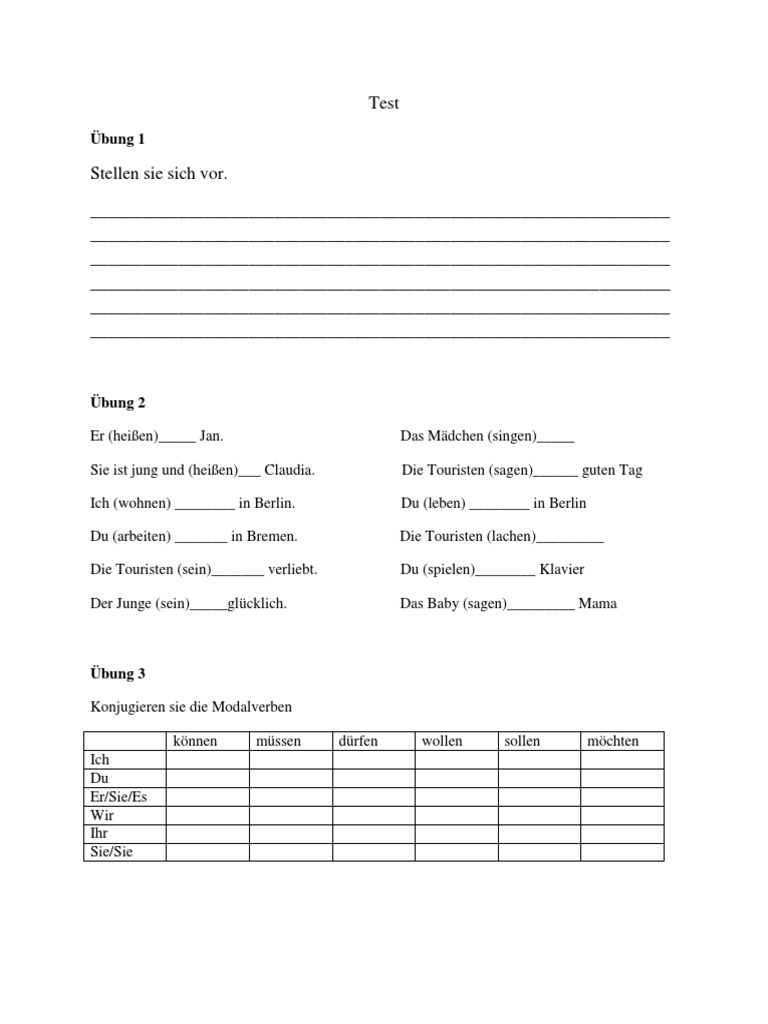 Test A1 Deutsch