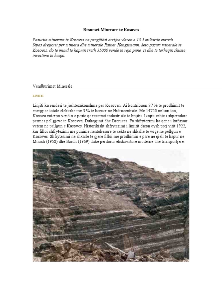 Resurset Minerare Te Kosoves | PDF