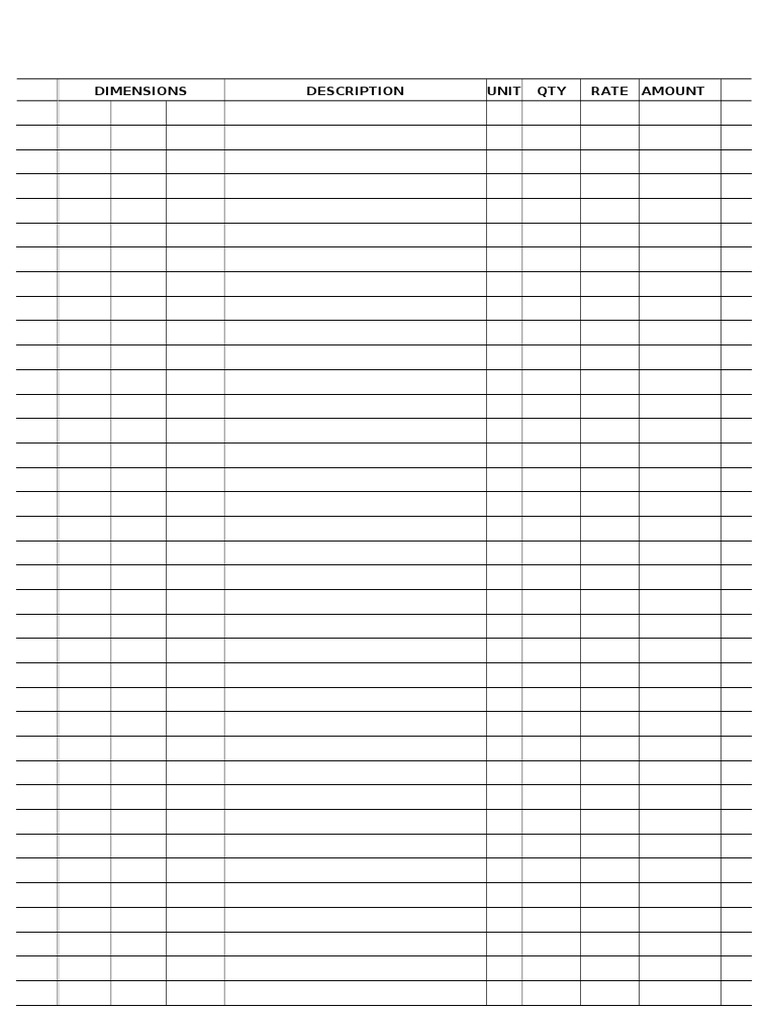 Dimensions Description Unit QTY Rate Amount | PDF | Home & Garden ...