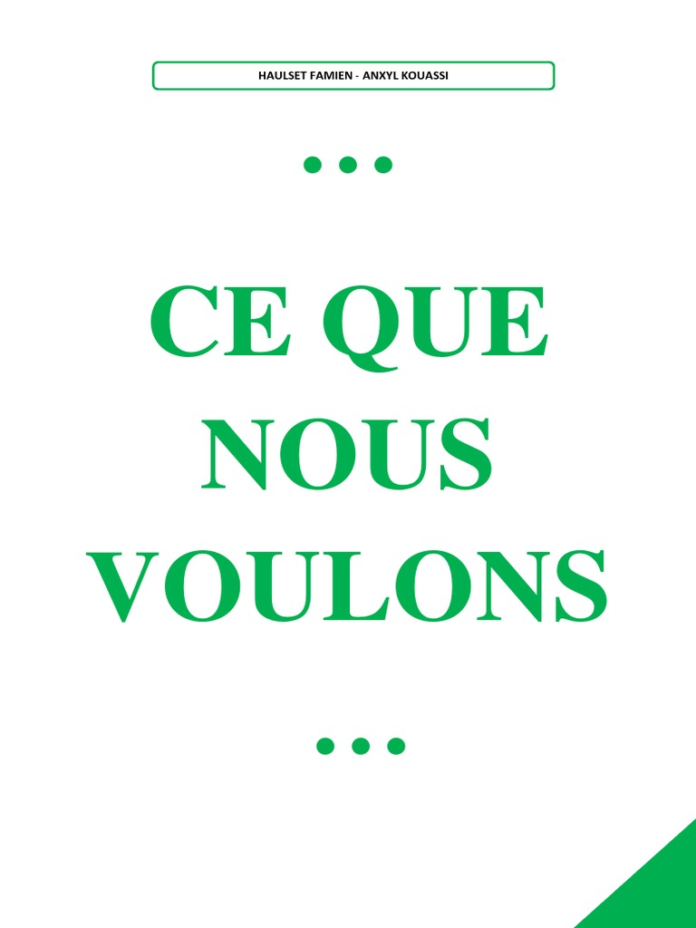 Ce Que Nous Voulons Pdf Pdf