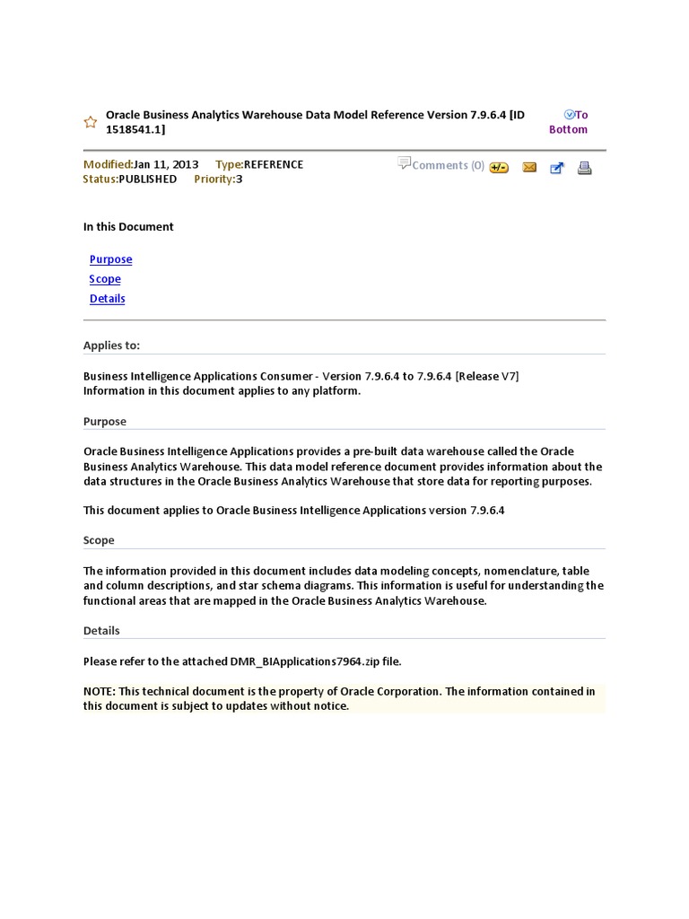 Oracle Business Analytics Warehouse Guide | PDF | Data Model | Business ...
