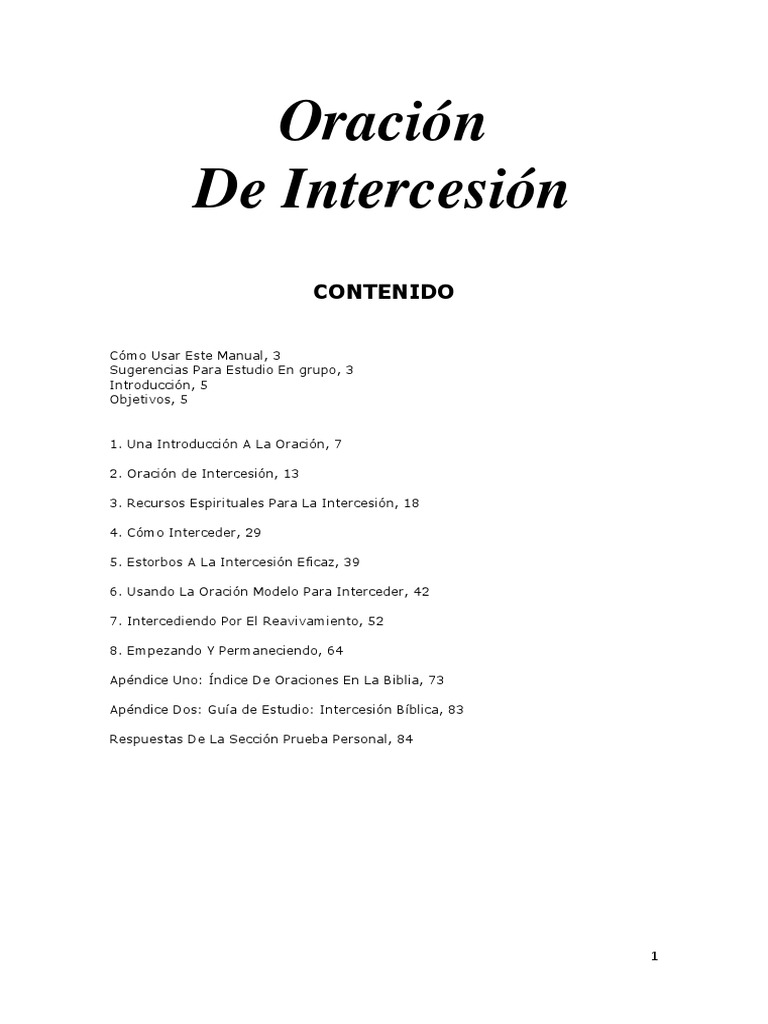 Oración de Intercesión | PDF | Sacerdote | Oración