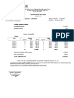 Statement of Account: Road Runner Emission Testing Center