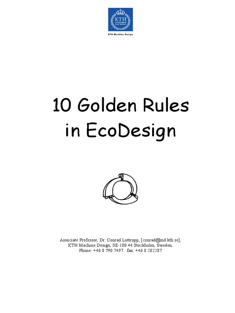10 Goldenrules in Eco-Design | PDF | Reuse | Recycling