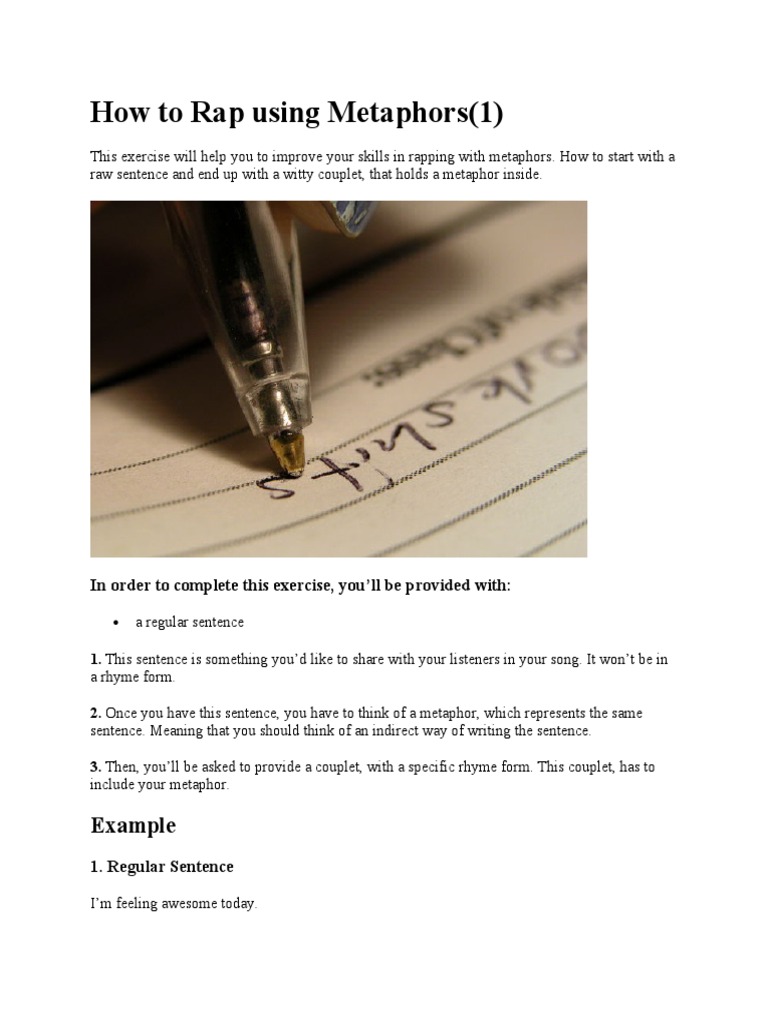 How to write metaphors image