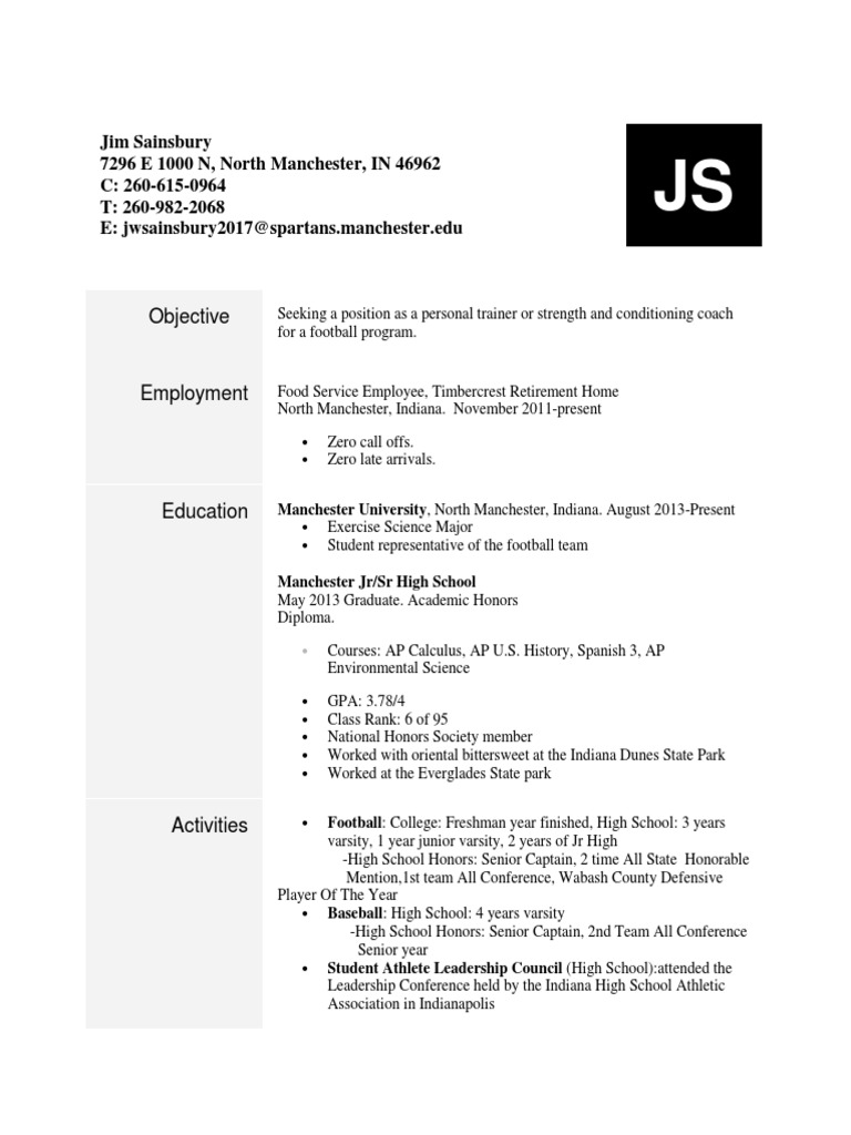 Jim Sainsbury Resume PDF