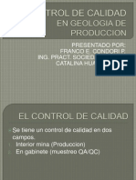 El Control de Calidad en Geologia de Produccion