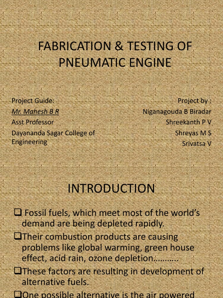 Fabrication Testing Of Pneumatic Engine Pdf Engines Vehicles