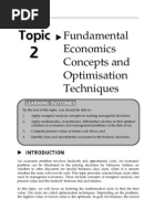 Topic 2 Fundamental Economic Conceptsand Optimisation Techniques