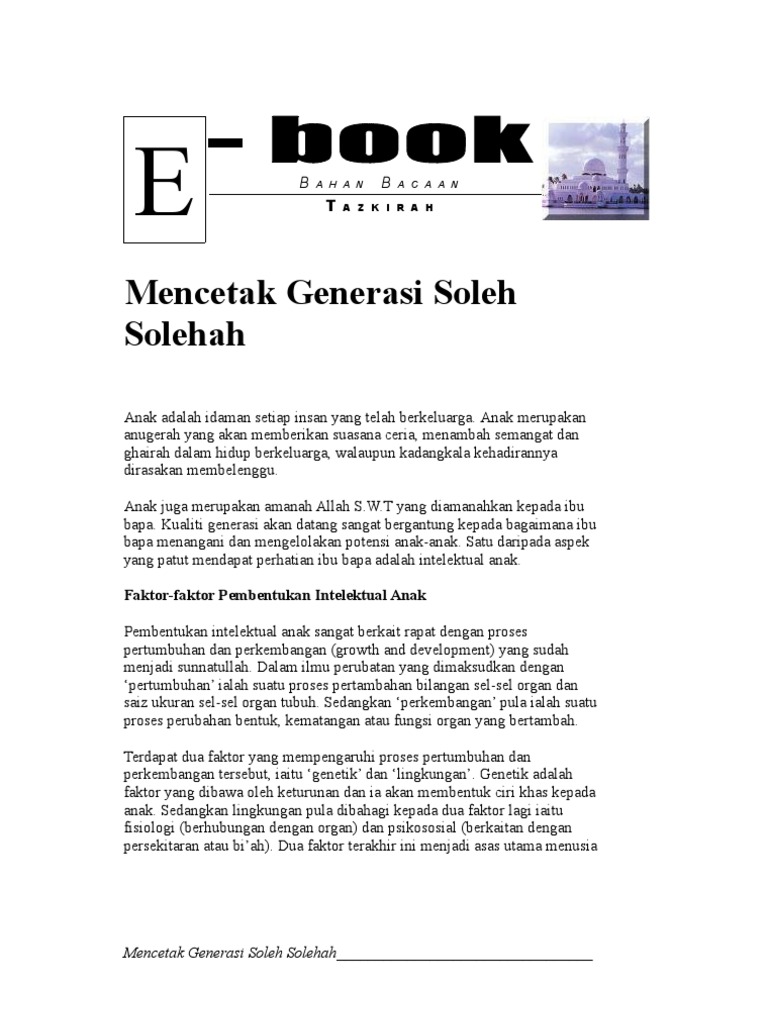 Mencetak Generasi Soleh Solehah Pdf