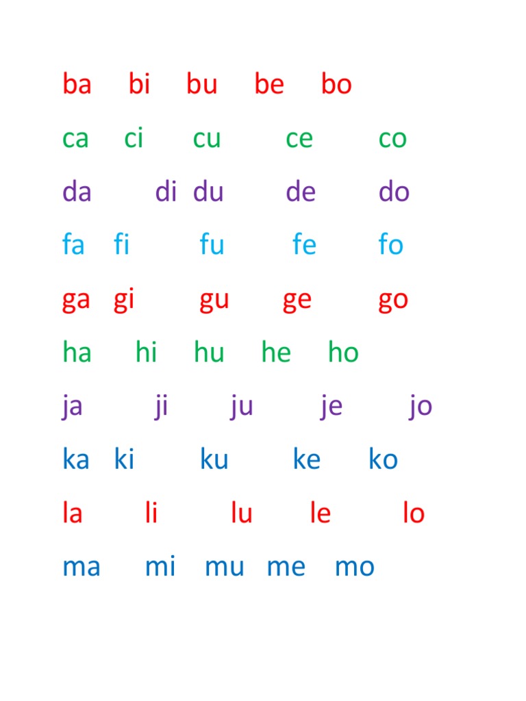 Ba Bi Bu Be Bo Pdf