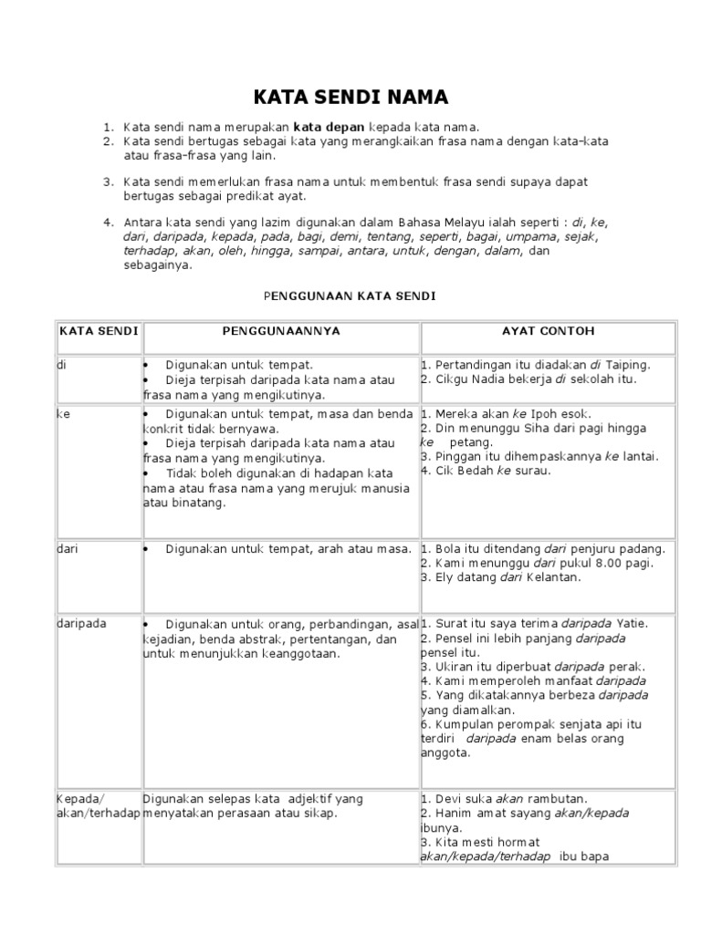 Kata Sendi Nama Pdf