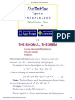 Binomial Theorem - Topics in Precalculus