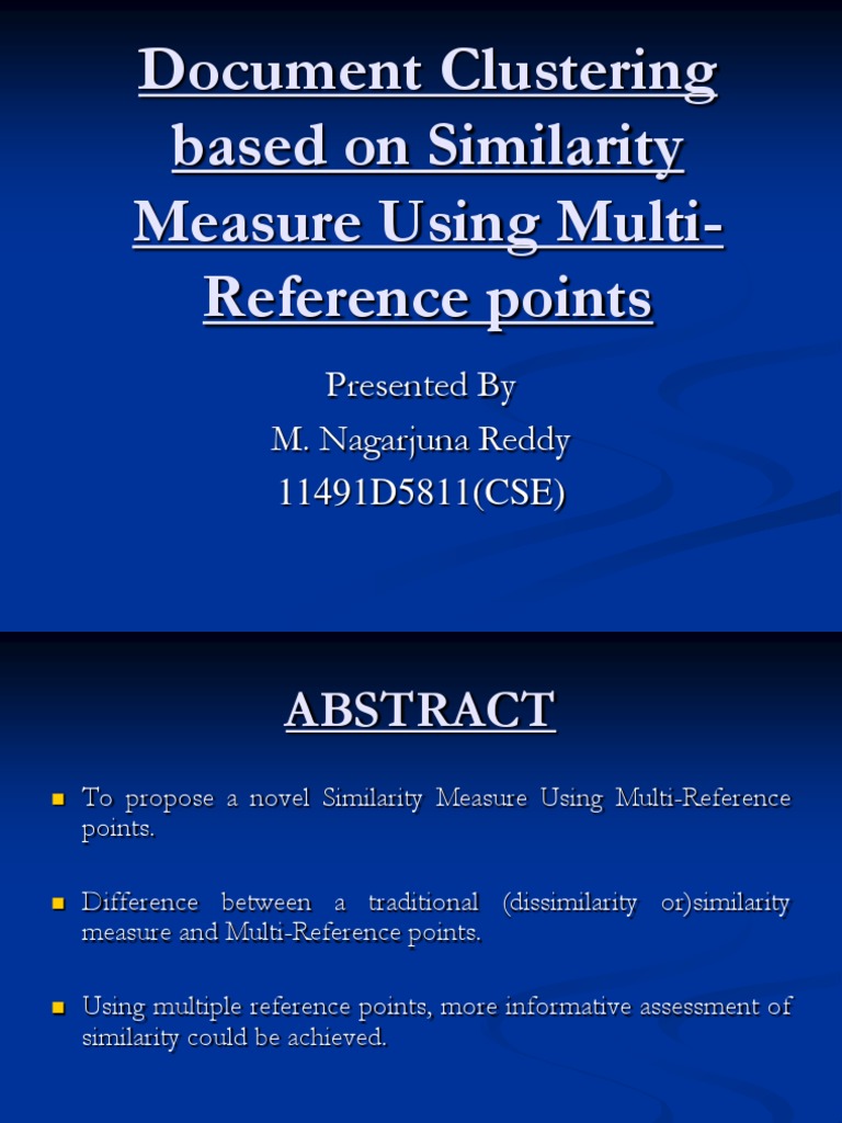 Multi-Reference Document Clustering Method | PDF