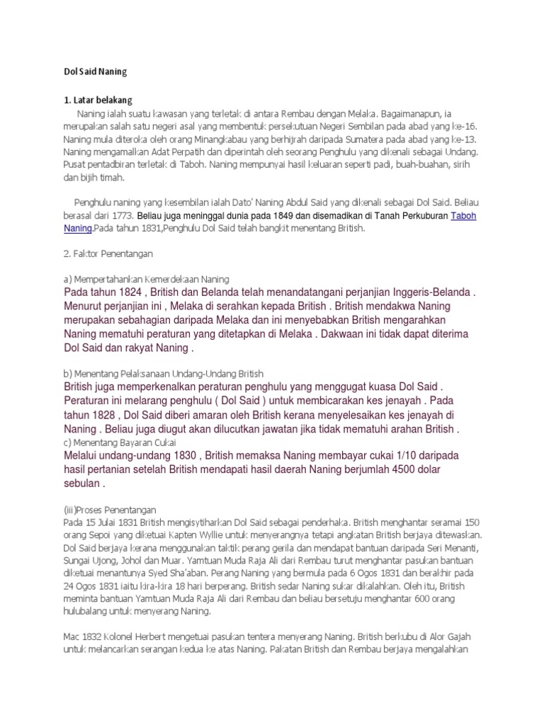 Sejarah Dol Said Pdf