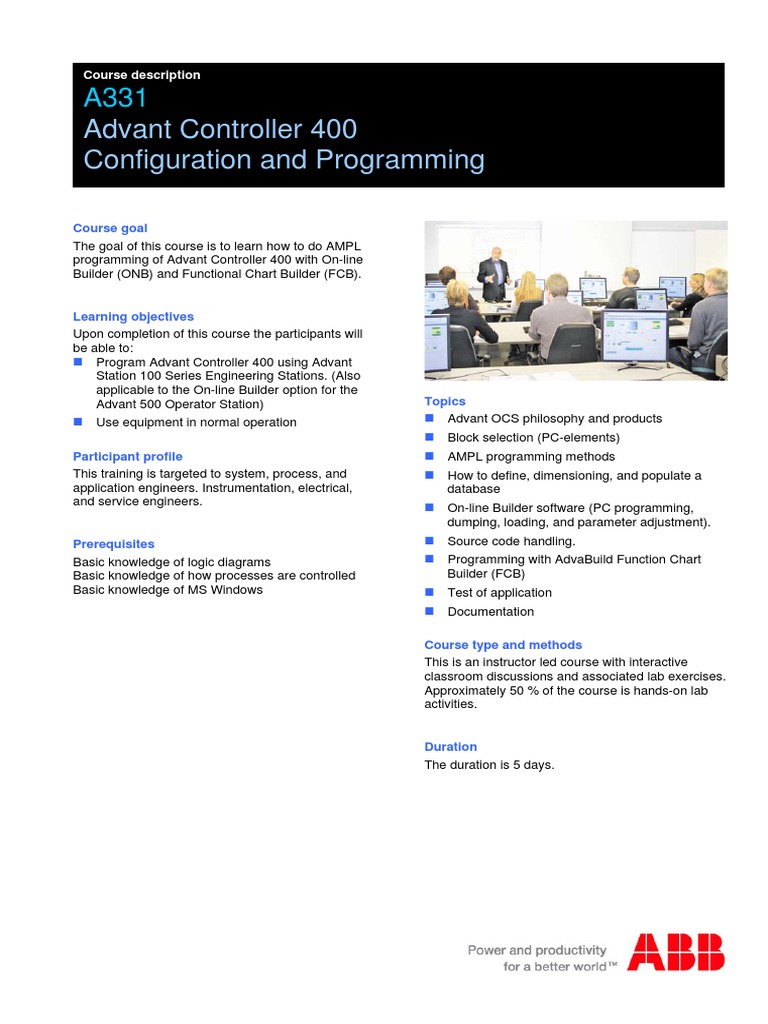 Advant Controller 400 Programming Course | PDF | Databases | Documentation