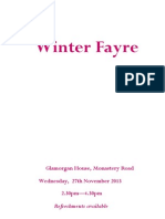 Winter Fayre: Glamorgan House, Monastery Road Wednesday, 27th November 2013 2.30pm-4.30pm
