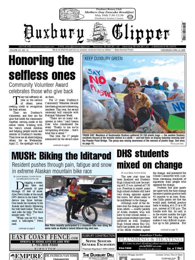 Duxbury Clipper 04 22 2009 PDF Nature Business