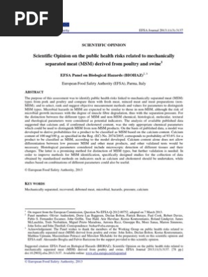 Efsa Study On Msms Meat Bone