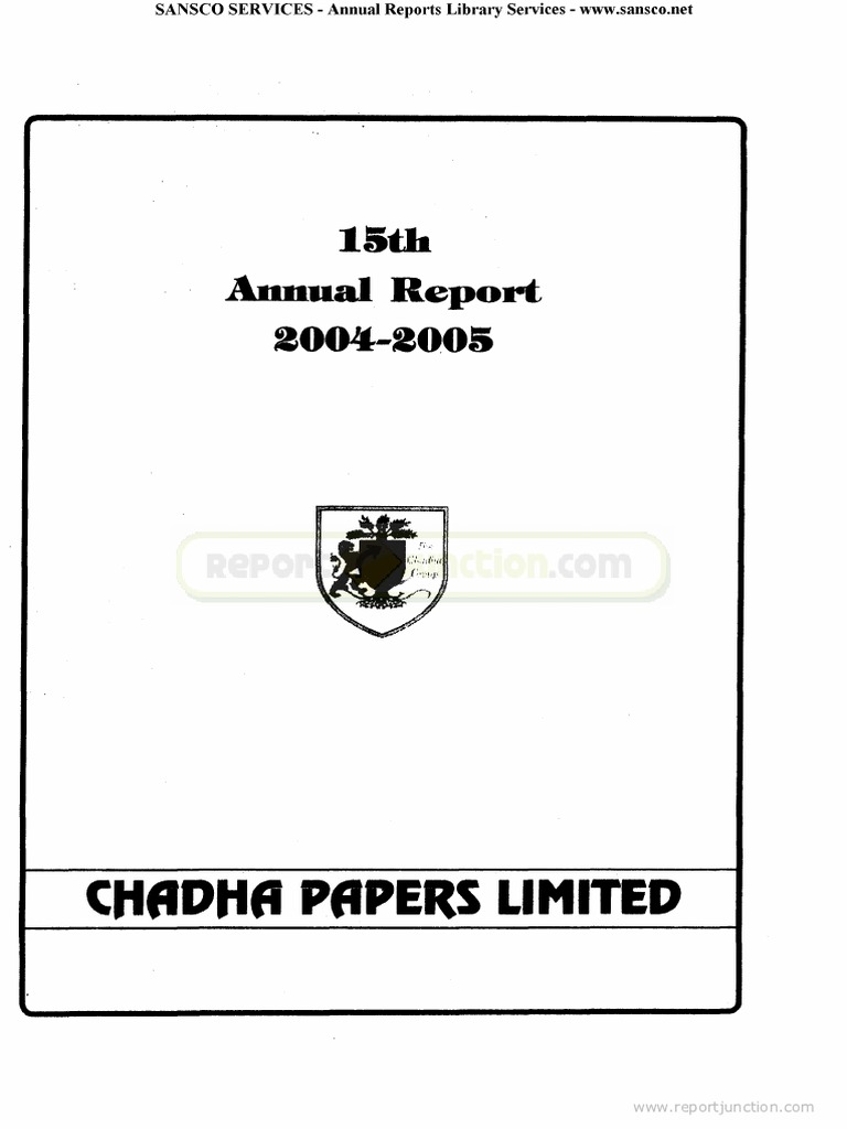 Chadha Papers Limited 2005 | PDF | Board Of Directors | Corporate ...